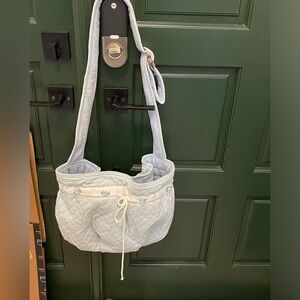 Baby blue puppy carrier